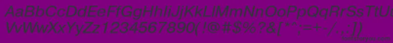 PragmaticabttItalic-Schriftart – Schwarze Schriften auf violettem Hintergrund