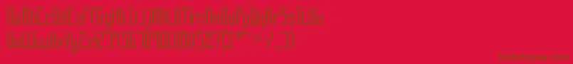 FasciiSmudgeBrk-Schriftart – Braune Schriften auf rotem Hintergrund