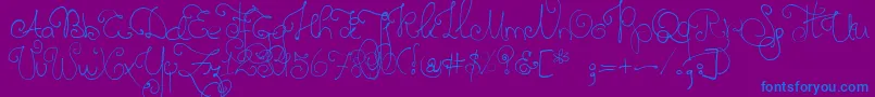 Twelveweekspregnant-Schriftart – Blaue Schriften auf violettem Hintergrund