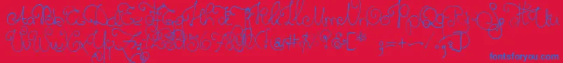 Twelveweekspregnant Font – Blue Fonts on Red Background
