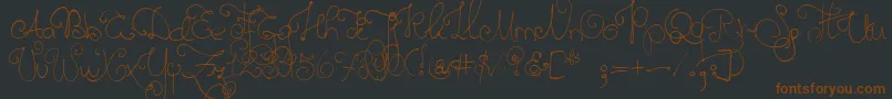 Twelveweekspregnant-fontti – ruskeat fontit mustalla taustalla