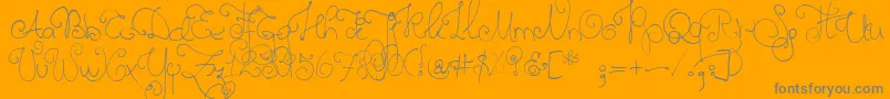 フォントTwelveweekspregnant – オレンジの背景に灰色の文字