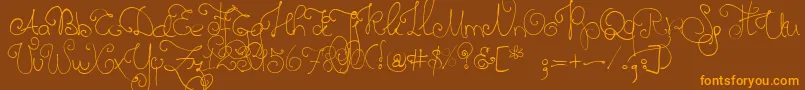 Twelveweekspregnant Font – Orange Fonts on Brown Background