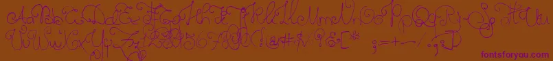 Twelveweekspregnant Font – Purple Fonts on Brown Background