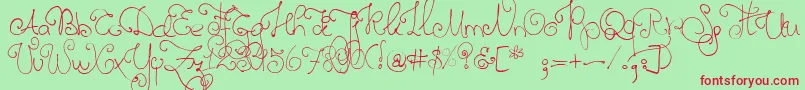 Twelveweekspregnant Font – Red Fonts on Green Background