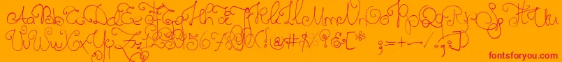 Twelveweekspregnant-Schriftart – Rote Schriften auf orangefarbenem Hintergrund
