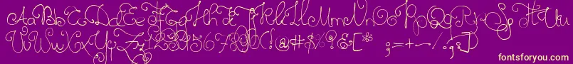 Twelveweekspregnant-fontti – keltaiset fontit violetilla taustalla