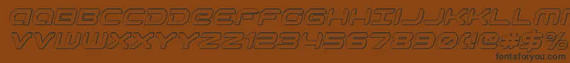 Robotaur3DItalic Font – Black Fonts on Brown Background