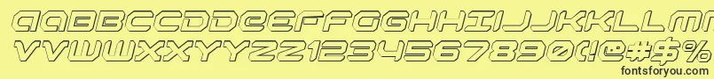 Robotaur3DItalic Font – Black Fonts on Yellow Background