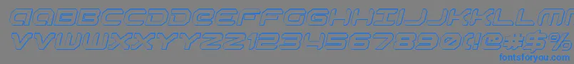 Robotaur3DItalic Font – Blue Fonts on Gray Background