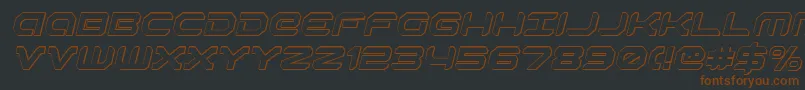 Robotaur3DItalic Font – Brown Fonts on Black Background