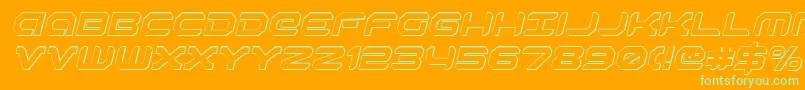 Robotaur3DItalic Font – Green Fonts on Orange Background