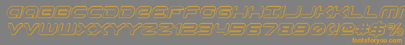 Robotaur3DItalic Font – Orange Fonts on Gray Background