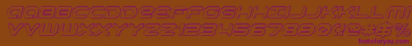 Robotaur3DItalic Font – Purple Fonts on Brown Background