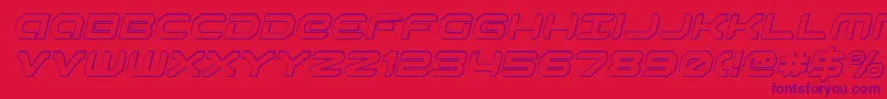 Robotaur3DItalic Font – Purple Fonts on Red Background