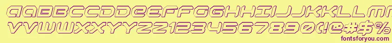 Robotaur3DItalic Font – Purple Fonts on Yellow Background