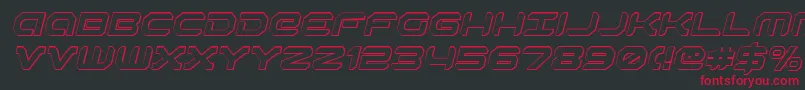 Robotaur3DItalic Font – Red Fonts on Black Background