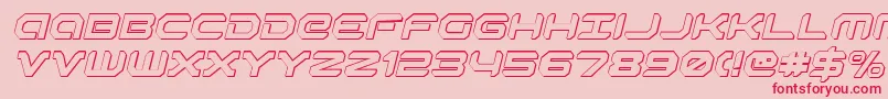 Robotaur3DItalic-Schriftart – Rote Schriften auf rosa Hintergrund