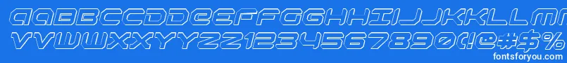 Robotaur3DItalic Font – White Fonts on Blue Background