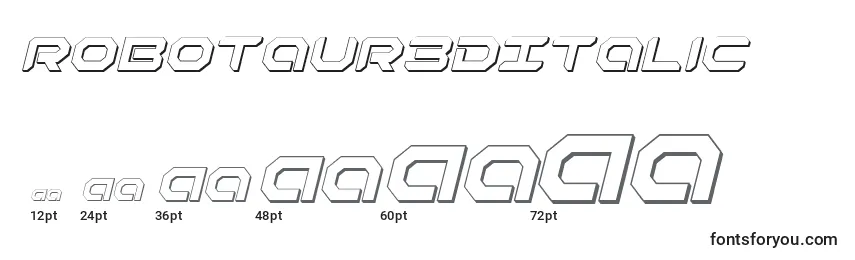 Robotaur3DItalic Font Sizes