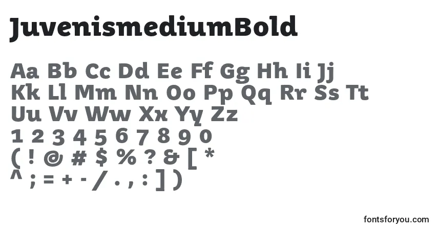 Шрифт JuvenismediumBold – алфавит, цифры, специальные символы