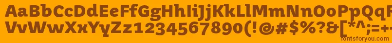 Czcionka JuvenismediumBold – brązowe czcionki na pomarańczowym tle