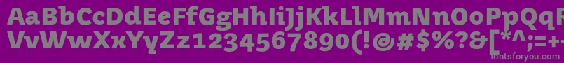 フォントJuvenismediumBold – 紫の背景に灰色の文字