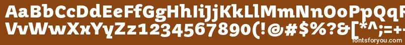 JuvenismediumBold-fontti – valkoiset fontit ruskealla taustalla
