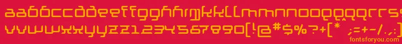 フォントGranolae – 赤い背景にオレンジの文字