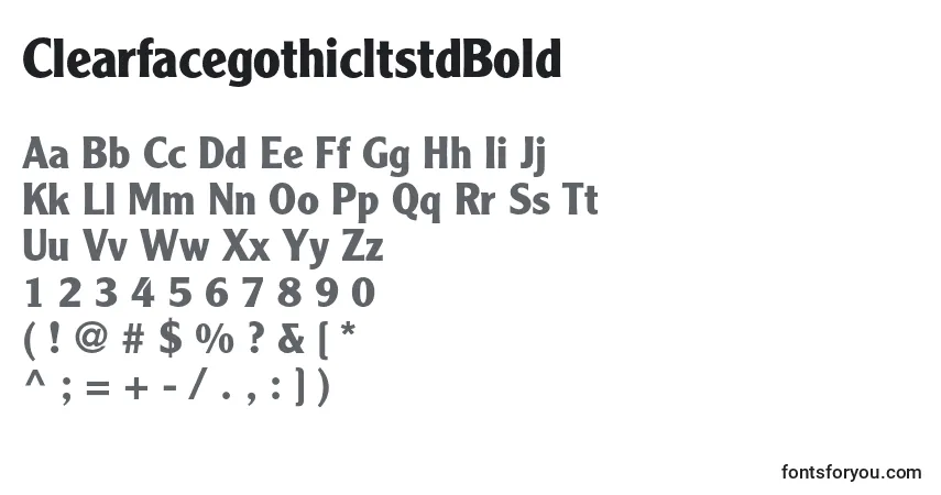 Schriftart ClearfacegothicltstdBold – Alphabet, Zahlen, spezielle Symbole