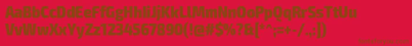 Exo2Extraboldcondensed-Schriftart – Braune Schriften auf rotem Hintergrund
