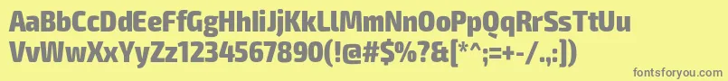 フォントExo2Extraboldcondensed – 黄色の背景に灰色の文字