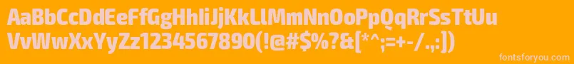 Exo2Extraboldcondensed-fontti – vaaleanpunaiset fontit oranssilla taustalla