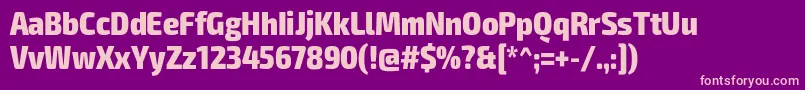 Czcionka Exo2Extraboldcondensed – różowe czcionki na fioletowym tle