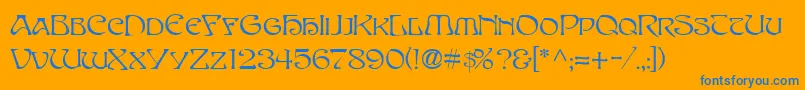 フォントSanasoftEdithDay.Kz – オレンジの背景に青い文字