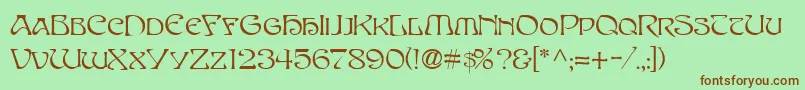 SanasoftEdithDay.Kz Font – Brown Fonts on Green Background