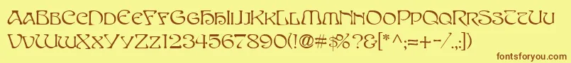 SanasoftEdithDay.Kz Font – Brown Fonts on Yellow Background