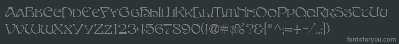 フォントSanasoftEdithDay.Kz – 黒い背景に灰色の文字