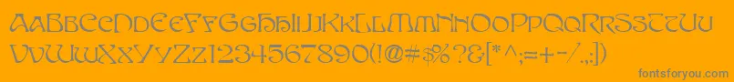 SanasoftEdithDay.Kz-Schriftart – Graue Schriften auf orangefarbenem Hintergrund