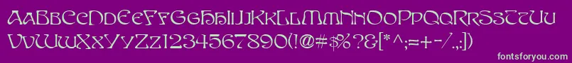 SanasoftEdithDay.Kz Font – Green Fonts on Purple Background