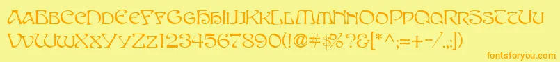 SanasoftEdithDay.Kz Font – Orange Fonts on Yellow Background