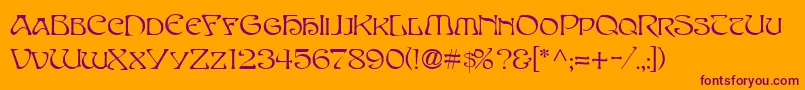 SanasoftEdithDay.Kz Font – Purple Fonts on Orange Background