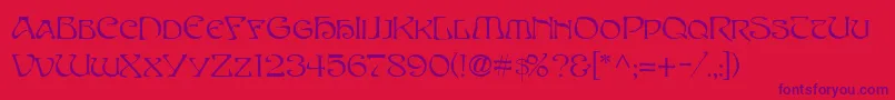 SanasoftEdithDay.Kz Font – Purple Fonts on Red Background