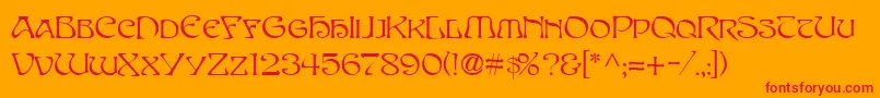 フォントSanasoftEdithDay.Kz – オレンジの背景に赤い文字