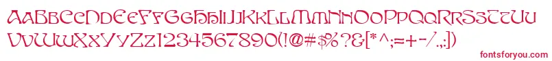 フォントSanasoftEdithDay.Kz – 白い背景に赤い文字