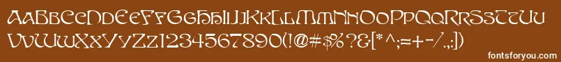 フォントSanasoftEdithDay.Kz – 茶色の背景に白い文字