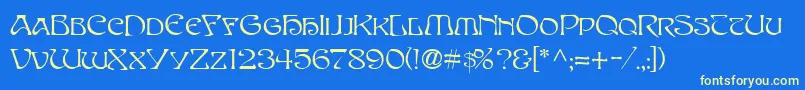 SanasoftEdithDay.Kz Font – Yellow Fonts on Blue Background