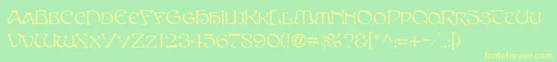 SanasoftEdithDay.Kz Font – Yellow Fonts on Green Background