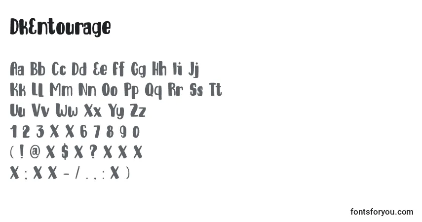 Schriftart DkEntourage – Alphabet, Zahlen, spezielle Symbole