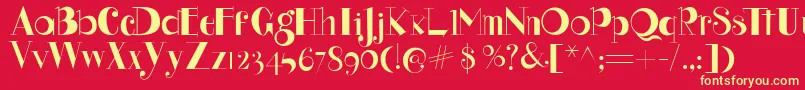 Gus Font – Yellow Fonts on Red Background